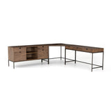 Featuring Trey Desk System - Auburn Poplar by Four Hands at Amethyst Home. This Trey Desk System - Auburn Poplar offers plenty of desk storage by way of three spacious drawers. Metal-secured leather pulls add a textural element of surprise to the drawers for handy storage of legal and letter sized documents - a must have for any office space!
With Filing C.  Amethyst Home provides interior design, new home construction design consulting, vintage area rugs, and lighting in the Charlotte metro area.