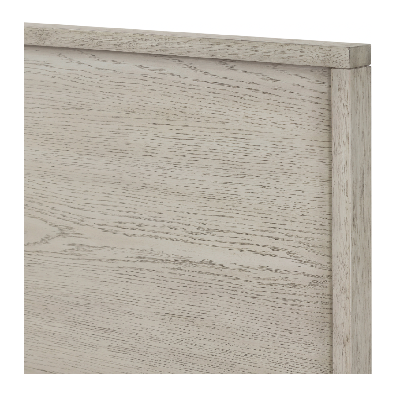 Featuring Viggo Bed by Four Hands at Amethyst Home. Finished in a beautifully light vintage white this Viggo Bed is a low, clean-lined oak bed featuring inset panel detailing on head and foot boards plus side rails, for an elegant, angular look for any bedroom. 
Colors: Vintage White Oak, Vintage White Oak SolidMaterials: Oak Veneer, Solid Oak
Queen Overall.  Amethyst Home provides interior design, new home construction design consulting, vintage area rugs, and lighting in the Portland metro area.