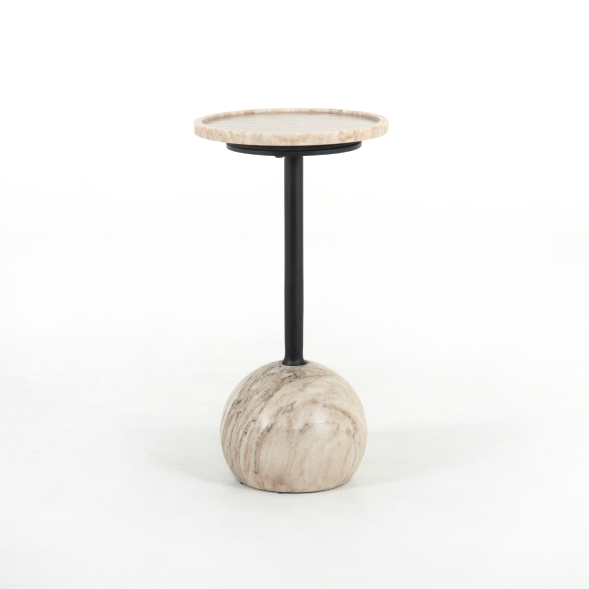 Featuring Viola Accent Table - Antique White Marble by Four Hands at Amethyst Home. We love the abstract design of this Viola Accent Table - Antique White Marble. Made from solid marble, things brings an elegant feel to any space. 
Overall Dimensions: 10"W x 10"L x 18.75"H
Colors: Antique White Marble, Dark Kettle BlackMaterials: Solid Marble, IronWeight: 29.1.  Amethyst Home provides interior design, new home construction design consulting, vintage area rugs, and lighting in the Tampa metro area.