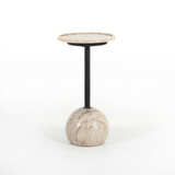 Featuring Viola Accent Table - Antique White Marble by Four Hands at Amethyst Home. We love the abstract design of this Viola Accent Table - Antique White Marble. Made from solid marble, things brings an elegant feel to any space. 
Overall Dimensions: 10"W x 10"L x 18.75"H
Colors: Antique White Marble, Dark Kettle BlackMaterials: Solid Marble, IronWeight: 29.1.  Amethyst Home provides interior design, new home construction design consulting, vintage area rugs, and lighting in the Tampa metro area.