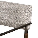 Featuring Waldon Counter Stool by Four Hands at Amethyst Home. Slim, sculptural style with this Waldon Counter Stool. Angular framing features a mix of bronze-finished metal and solid rubberwood, for a forward-thinking feel. Textural linen-blend seating adopts an invitingly neutral grey hue to move freely between spaces and styles.
Size: 23.25"W x 24.50"L .  Amethyst Home provides interior design, new home construction design consulting, vintage area rugs, and lighting in the Park City metro area.