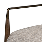 Featuring Waldon Counter Stool by Four Hands at Amethyst Home. Slim, sculptural style with this Waldon Counter Stool. Angular framing features a mix of bronze-finished metal and solid rubberwood, for a forward-thinking feel. Textural linen-blend seating adopts an invitingly neutral grey hue to move freely between spaces and styles.
Size: 23.25"W x 24.5.  Amethyst Home provides interior design, new home construction design consulting, vintage area rugs, and lighting in the Newport Beach metro area.