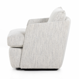 Featuring Whittaker Merino Cotton Swivel Chair by Four Hands at Amethyst Home. This Whittaker Swivel Chair - Merino Cotton is a comfortable classic. Atop a 360-degree swivel base, well-tailored cotton seating provides a beautifully simple place to perch in style, with feather-blend cushioning for total relaxation -- the perfect chair for a baby room, livin.  Amethyst Home provides interior design, new home construction design consulting, vintage area rugs, and lighting in the Charlotte metro area.