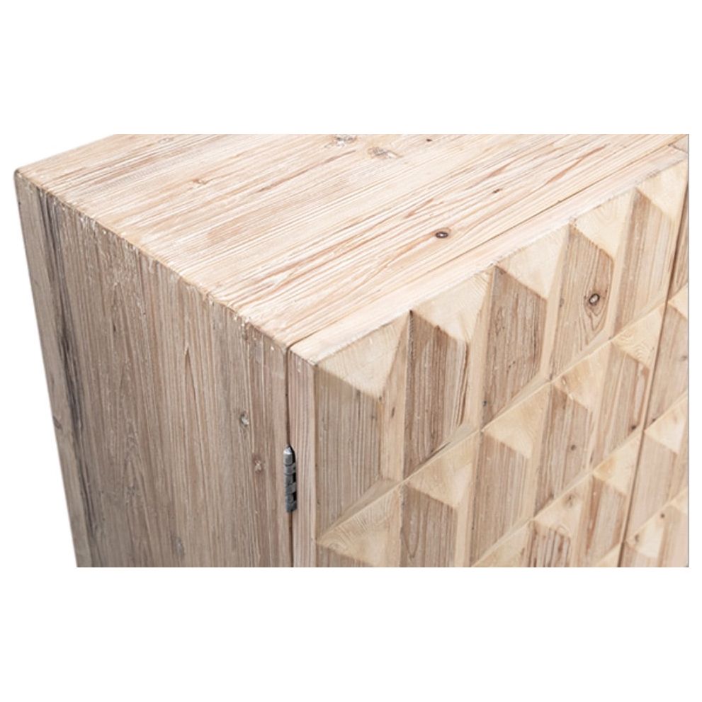 Featuring Montero Sideboard by Dovetail at Amethyst Home. We love the textures found on this Montero Sideboard.  A wash of white and a light distressing add a whisper of color and texture to enhance this striking sideboard’s finish. 
Recycled pine on iron base 
Grey white wash finish 
Size: 84"l x 19"d x 37"h.  Amethyst Home provides interior design, new home construction design consulting, vintage area rugs, and lighting in the Newport Beach metro area.