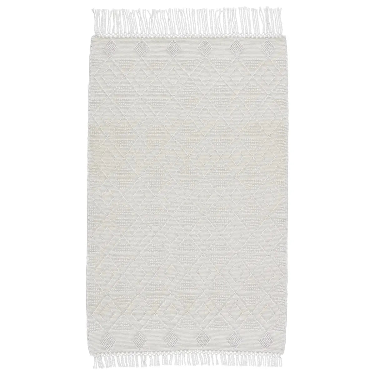 Featuring Cosette Esma Rug by Jaipur Living at Amethyst Home. The handwoven Cosette Esma Area Rug features a textural feel and casual, fun style. The Esma rug showcases a boucle-style geometric design in a light and airy white colorway. Crafted of PET yarn, or recycled plastic, this chic and durable rug brings warmth and a hint of global appeal to indoor and .  Amethyst Home provides interior design, new home construction design consulting, vintage area rugs, and lighting in the Boston metro area.