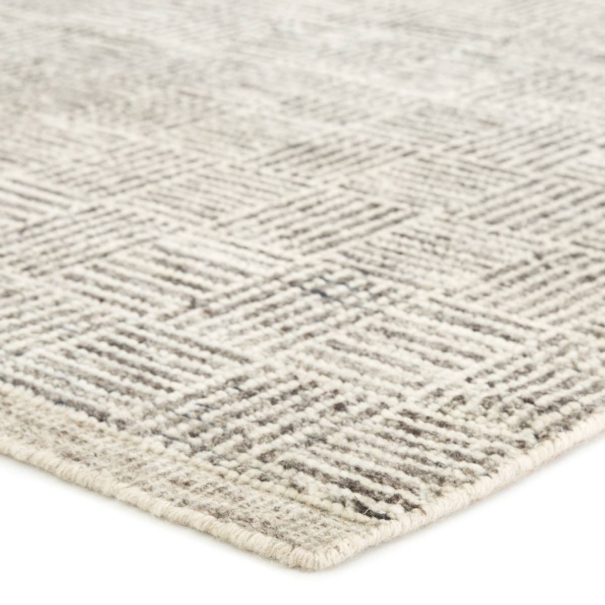 Featuring Rize Mugler Hand-Knotted Rug by Jaipur Living at Amethyst Home. The Rize Mugler Area Rug offers intricate and delicately designed global patterns to the modern home. A thatched square motif creates an eye-catching geometric design on the artistically distressed Mugler area rug. In an earthy ivory and black colorway, this durable hand-knotted .  Amethyst Home provides interior design, new home construction design consulting, vintage area rugs, and lighting in the Winter Garden metro area.