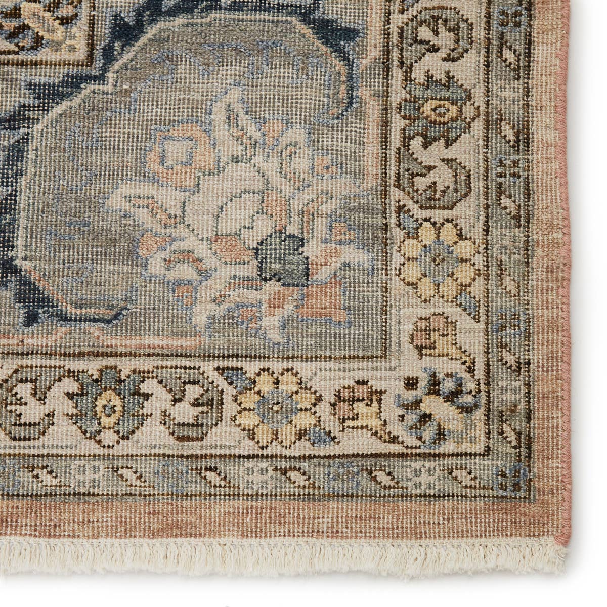 Featuring Someplace in Time Pendulum Hand-Knotted Rug by Jaipur Living at Amethyst Home. Whimsical colorways combine with the opulent detail of a traditional-inspired pattern; the Someplace in Time Pendulum Area Rug represents nostalgia and progression, heritage and the contemporary. In neutral tones of tan, beige, and gray, the inviting Pendulum rug grou.  Amethyst Home provides interior design, new home construction design consulting, vintage area rugs, and lighting in the Alpharetta metro area.