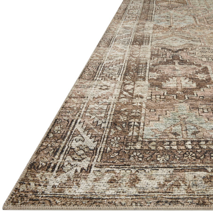 Featuring Billie Amber Lewis x Loloi Clay / Sage Rug by Loloi at Amethyst Home. Touting richly saturated colors and a distressed pattern, the Billie Collection captures the look of a well-worn antique rug at a remarkable value. Reminiscent of one-of-a-kind rugs, this Amber Lewis x Loloi collection features random variations in color that render no two piec.  Amethyst Home provides interior design, new home construction design consulting, vintage area rugs, and lighting in the San Diego metro area.