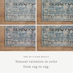 Featuring Billie Amber Lewis x Loloi Denim / Blush Rug by Loloi at Amethyst Home. Touting richly saturated colors and a distressed pattern, the Billie Collection captures the look of a well-worn antique rug at a remarkable value. Reminiscent of one-of-a-kind rugs, this Amber Lewis x Loloi collection features random variations in color that render no two pie.  Amethyst Home provides interior design, new home construction design consulting, vintage area rugs, and lighting in the Portland metro area.