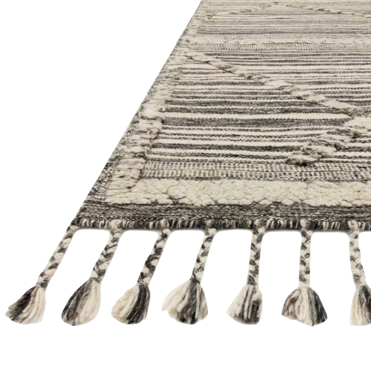 Featuring Iman Ivory/Charcoal Hand-Knotted Rug by Loloi at Amethyst Home. A new take on Moroccan style rugs, the Iman Collection is hand-knotted of 100% wool pile by skilled artisans in India. The surface features linear and braided details, creating tonal variations that make each piece unique. Plus, each design is finished with playful fringe.
Hand .  Amethyst Home provides interior design, new home construction design consulting, vintage area rugs, and lighting in the Salt Lake City metro area.