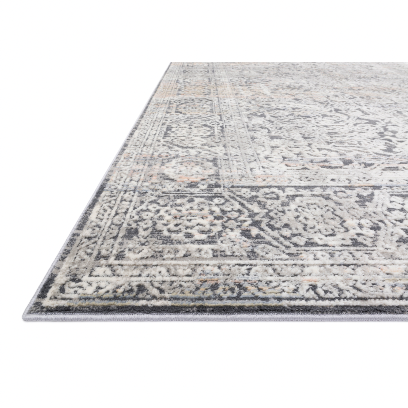 Featuring Lucia Steel/Ivory Rug by Loloi at Amethyst Home. The Lucia Collection is a beautifully rich statement piece to add a layer of sophistication to any room. Power-loomed of polypropylene & polyester with a high/low pile and a curated color palette for a high-end look at an affordable price.
Power Loomed43% Polypropylene | 57% PolyesterLUC-03 Steel.  Amethyst Home provides interior design, new home construction design consulting, vintage area rugs, and lighting in the Los Angeles metro area.