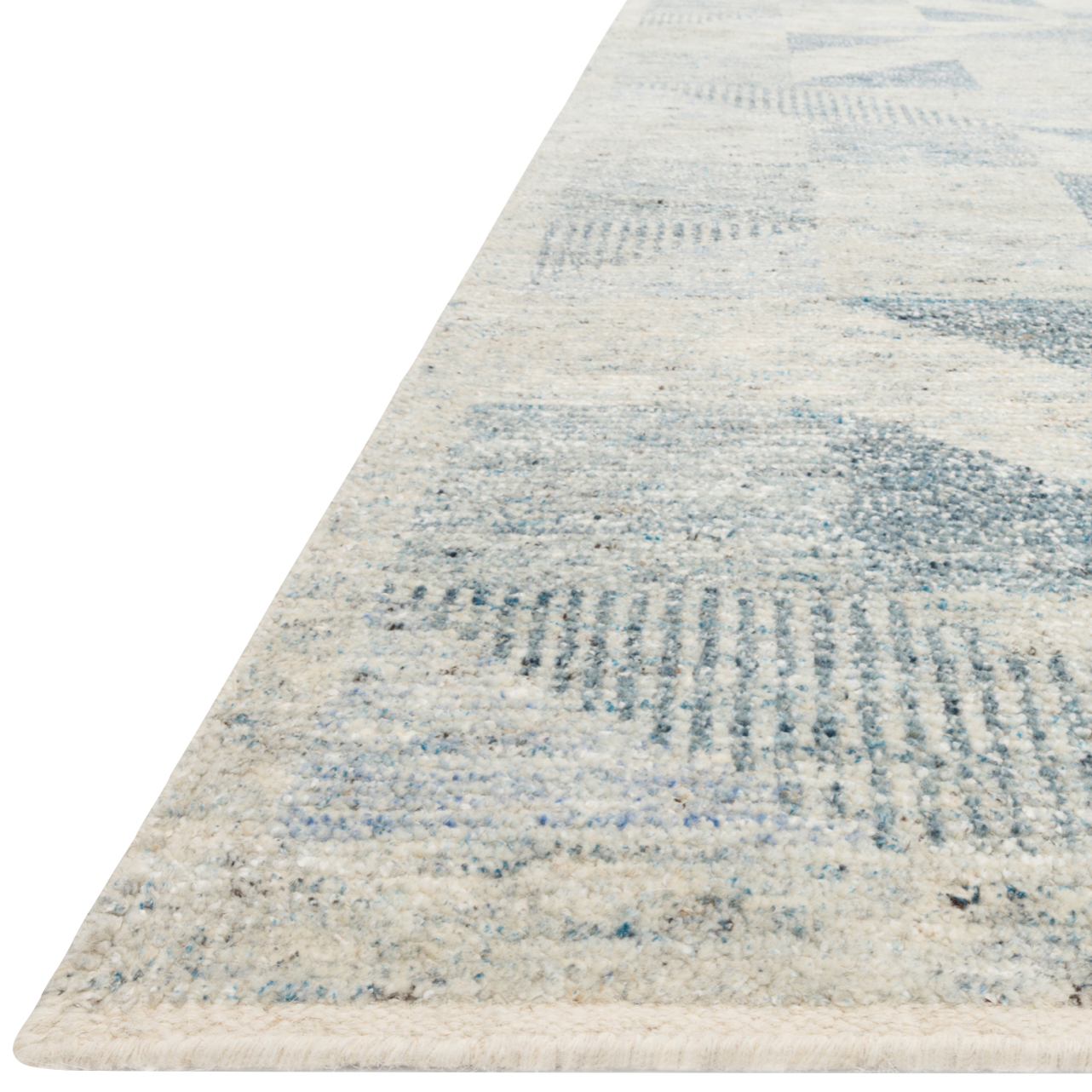 Drawing inspiration from tribal influences, the Odyssey Light BlueArea Rug combines relaxed linear pattern with a sophisticated color palette. Each Odyssey area rug, which is hand knotted of wool, viscose, and cotton, is crafted entirely by hand by master artisans in India. Hand Knotted 70% Viscose from Bamboo | 30% Wool OD-06 Light Blue