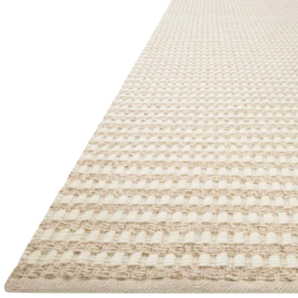 Featuring Ojai Amber Lewis x Loloi Ivory / Natural Rug by Loloi at Amethyst Home. Hand-loomed of wool and cotton in India, the Ojai Collection for Amber Lewis x Loloi offers a series of understated neutrals that feels at once refined and relaxed. Ojai serves a timeless foundation that is sure to bring an elevated yet comfortable feel to any room. Ojai .  Amethyst Home provides interior design, new home construction design consulting, vintage area rugs, and lighting in the Newport Beach metro area.