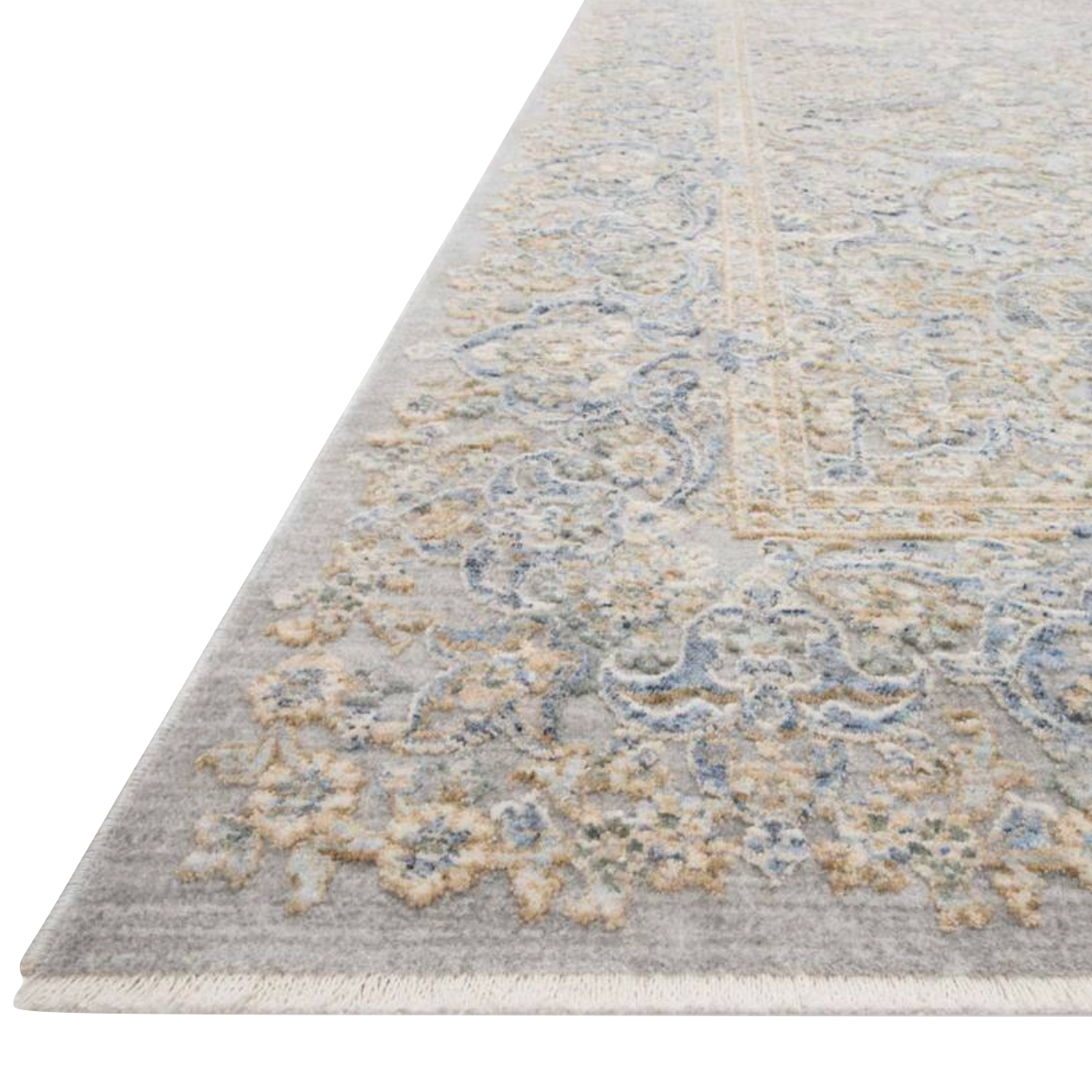 Featuring Pandora Stone / Gold Rug by Loloi at Amethyst Home. Our updated take on a classic. The Pandora Stone / Gold Area Rug is power-loomed of 100% polyester, ensuring long-lasting durability, no shedding, and a soft feel underfoot.
The pile features a high to low texture, accentuating these timeless yet current designs. This rug is great for living roo.  Amethyst Home provides interior design, new home construction design consulting, vintage area rugs, and lighting in the Calabasas metro area.