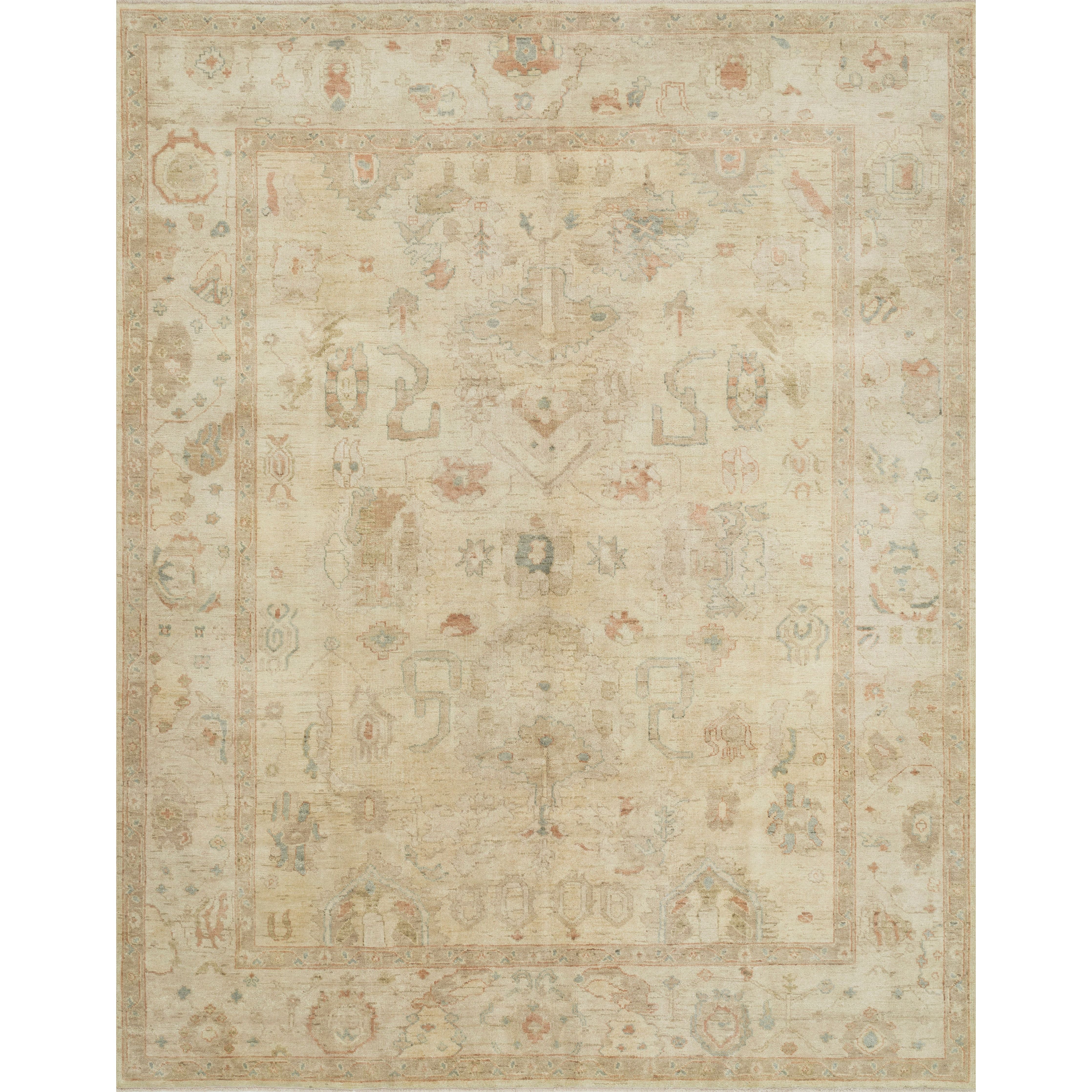 Hand knotted of 100% wool by skilled artisans, the Loloi Vincent Pebble / Pebble Area Rug, or VC-06, offers the look of a well-worn antique rug in a modern day color palette. Each exquisite piece undergoes a weeks-long antique washing process which fades the pattern and color beautifully.