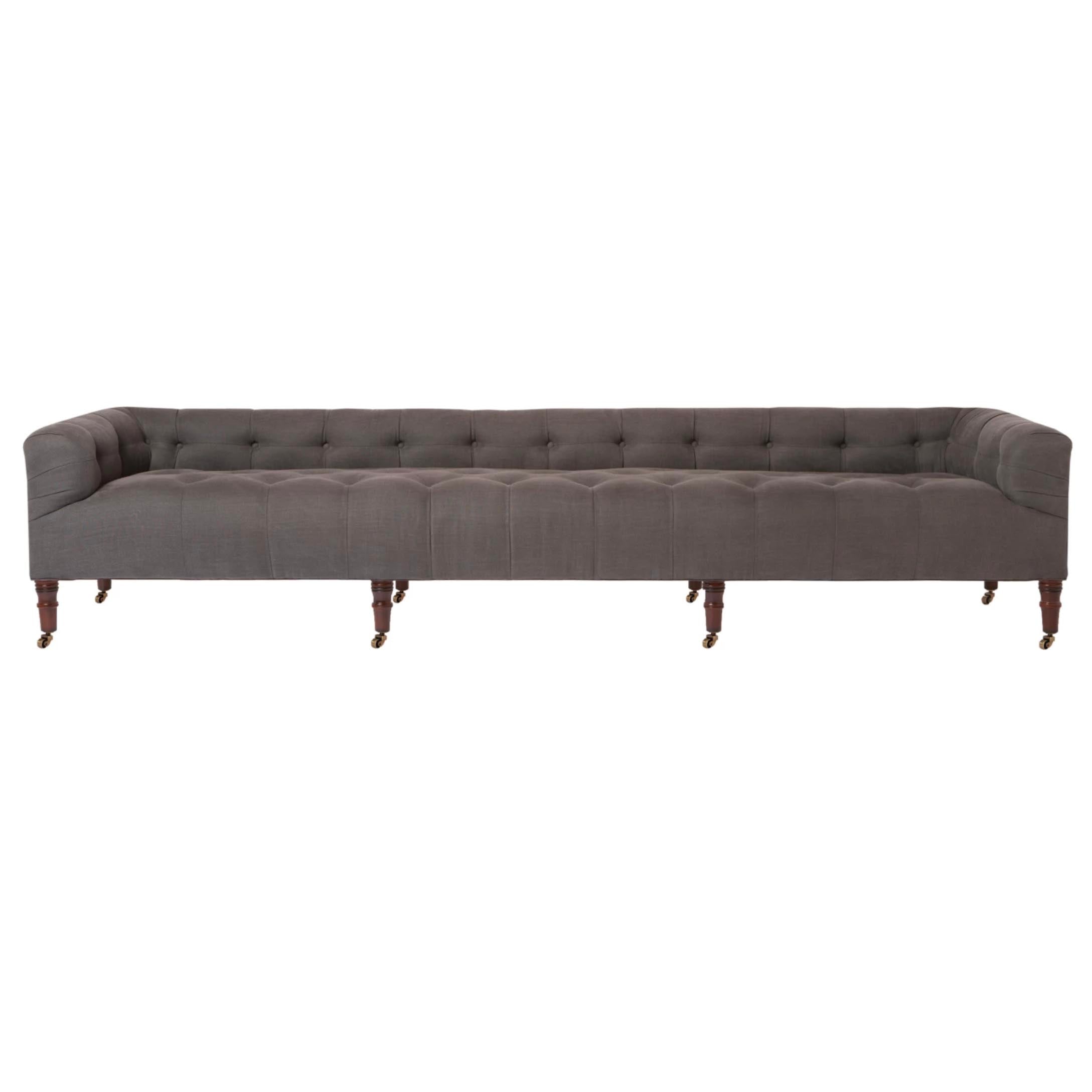 Featuring JD Field Bench with Back - Upholstered by Cisco Brothers at Amethyst Home. This JD Field Bench with Back - Upholstered is a glorious, tufted field bench on casters with leaps of old world meets modern style! A design collaboration between Cisco Home x John Derian. As shown in JD Vintage Steel 100% Linen.
Overall: 72"W x 22"H x 27"DSitting Space: . Amethyst Home provides interior design, new home construction design consulting, vintage area rugs, and lighting in the Seattle metro area.