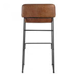 Upgrade your kitchen or dining room with this sleek, cocktail-ready Starlet Counter + Bar Stool - Open Road Brown Leather that showcases poise and comfort. This adds a cool sophistication to your space with its slim iron frame and luxe leather upholstery.