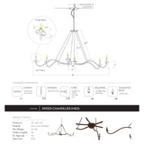 Add unique and modern lighting to a room with this Spider Chandelier from Cisco Brothers. The curved arms add beautiful sight lines to the fixture and plenty of light. This light fixture sets any room apart and comes available in either a "rust" or "flat black" finish in three different sizes.