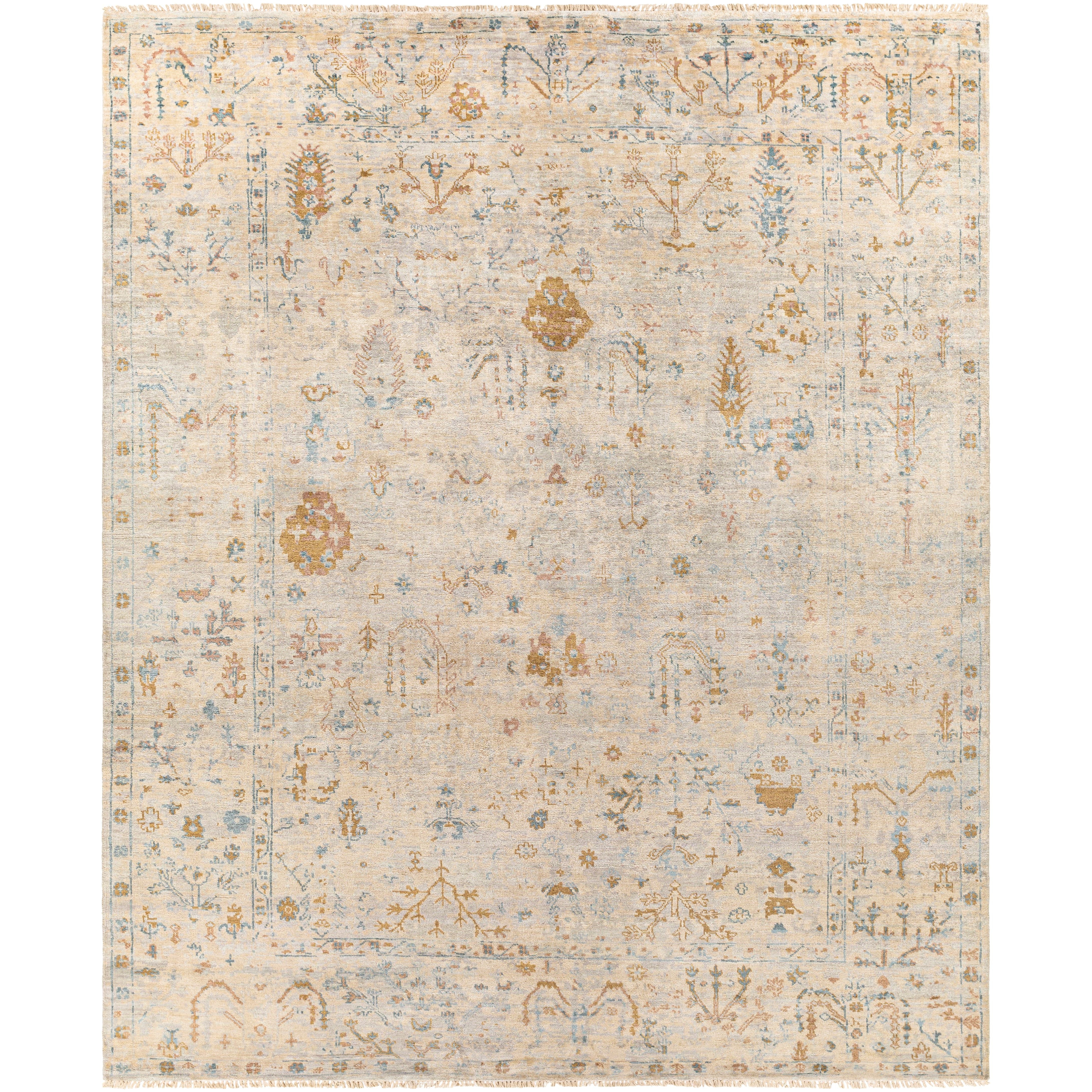 Featuring Theodora Sunset / Ocean Hand-Knotted Rug by Surya at Amethyst Home. The Theodora Collection showcases traditional inspired designs that exemplify timeless styles of elegance, comfort, and sophistication. With their hand knotted construction, these rugs provide a durability that can not be found in other handmade constructions, and boasts the abil.  Amethyst Home provides interior design, new home construction design consulting, vintage area rugs, and lighting in the Park City metro area.