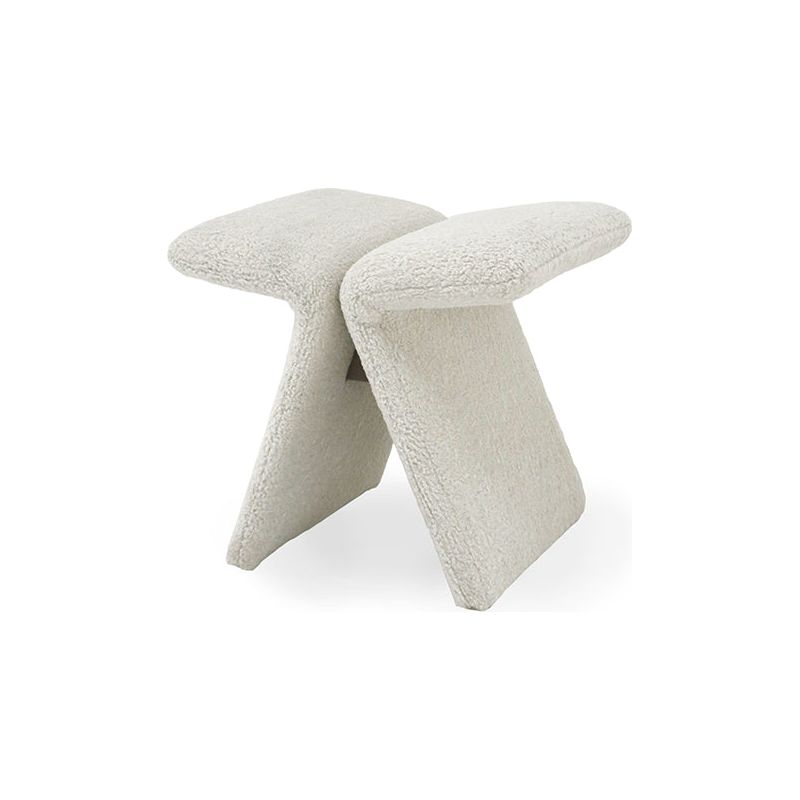 The Butterfly Upholstered Occasional Stool by Verellen is abstract and beautiful. This comes standard with:  soy based poly wrap seat construction double needle stitch detail knife edge upholstery style sits on glides standard walnut brace The Butterfly Exposed Wood Occasional Stool comes standard with:  sits on glides