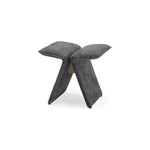 The Butterfly Upholstered Occasional Stool by Verellen is abstract and beautiful. This comes standard with:  soy based poly wrap seat construction double needle stitch detail knife edge upholstery style sits on glides standard walnut brace The Butterfly Exposed Wood Occasional Stool comes standard with:  sits on glides