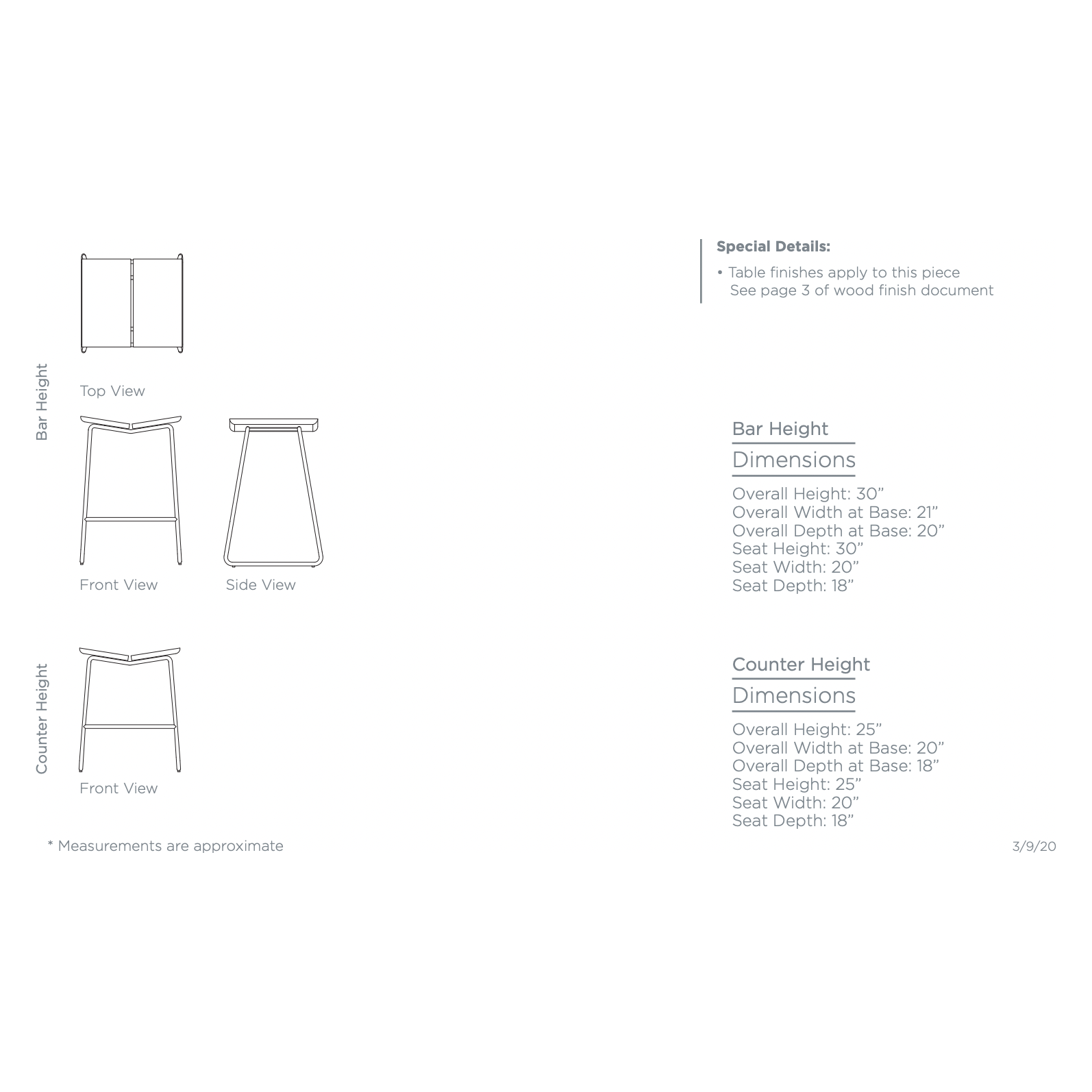 The Butterfly Bar + Counter Stool by Verellen offers an invitation to linger, laugh, toast, and relax. It comes standard with metal base and wood top. Please specify seat finish and base selection. Available in bar or counter height. Amethyst Home provides interior design, new home construction design consulting, vintage area rugs, and lighting in the Austin metro area.