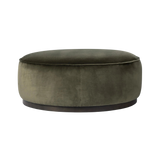Sinclair Surrey Olive Large Round Ottoman | ready to ship!