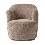 Aurora Taupe Shearling Swivel Chair | ready to ship!