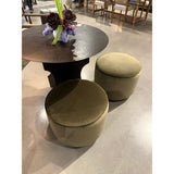 Sinclair Surrey Olive Round Ottoman | ready to ship!