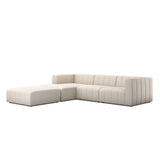 Langham Channeled 3-Piece Sectional - Crypton Nomad Snow