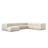 Langham Channeled 6-Piece Sectional - Crypton Nomad Snow