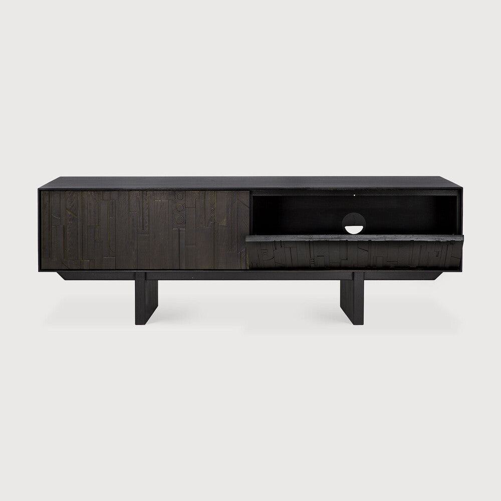 Featuring Mosaic TV cupboard by Ethnicraft at Amethyst Home. It all started with a happy incident. Inspired by the remaining offcuts from our factory designs, the layered wood pieces of the Mosaic TV cupboard form a rhythm, reminiscent of the partition of a pipe organ. Deeply influenced by music within his creative process, Alain van Havre offers a renewed.  Amethyst Home provides interior design, new home construction design consulting, vintage area rugs, and lighting in the Nashville metro area.