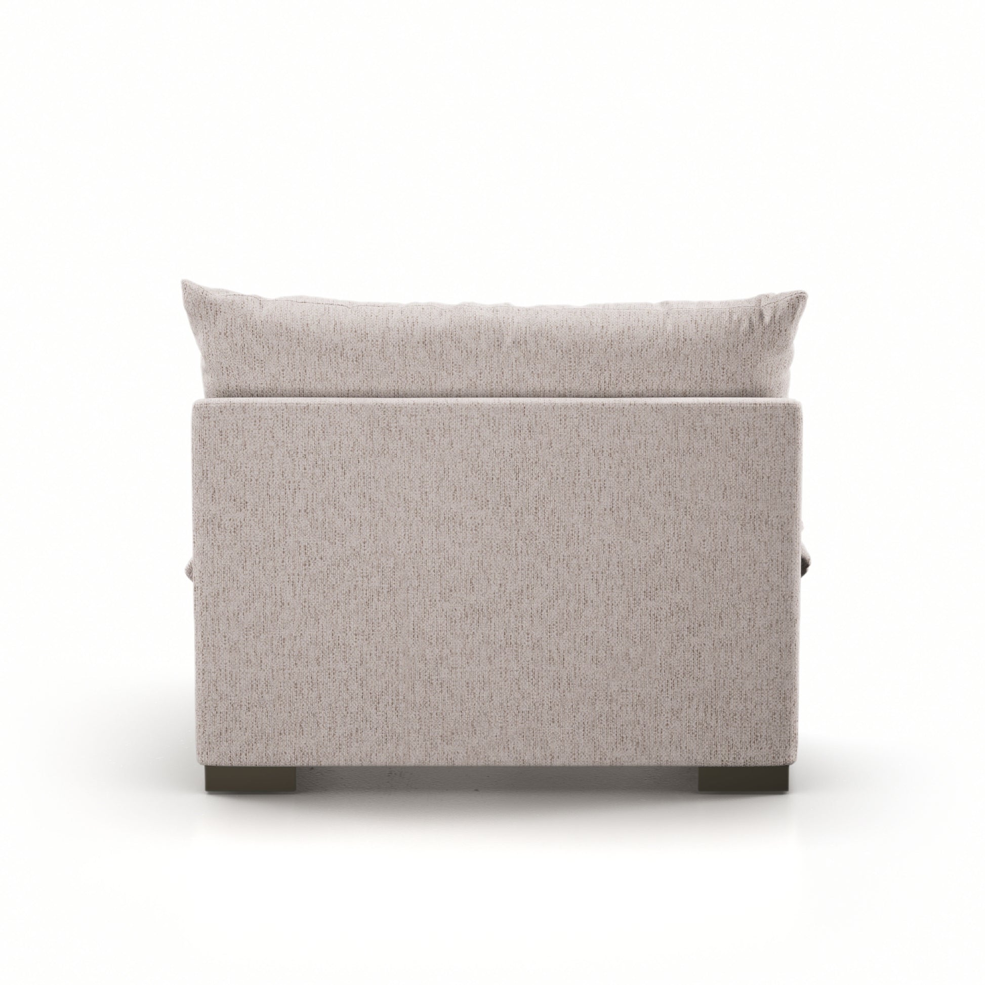 Meet the ultimate modular lounger. Knife edge cushioning is upholstered in a stone-colored high-performance fabric, perfect for modern living. Ottoman piece to matching sectional. Performance fabrics are specially created to withstand spills, stains, high traffic and wear, ensuring long-term comfort and unmatched durability. Amethyst Home provides interior design, new home construction design consulting, vintage area rugs, and lighting in the Des Moines metro area.