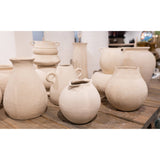 Paper Mache Vase Natural White Dia 8.46"