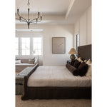 Grand high back and matte linen beauty -- the Daphne bed is a dream! Amethyst Home provides interior design, new home construction design consulting, vintage area rugs, and lighting in the Scottsdale metro area.