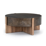 Bingham Coffee Table - Distressed Iron - Rustic Oak Veneer