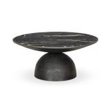 Corbett Coffee Table - Hammered Grey / Polished Black Marble