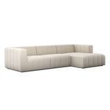 Langham Channeled 3-Piece Sectional - Crypton Nomad Snow