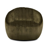 Velvety olive fabric and dramatic channeling make update traditional barrel seating while a hidden 360-degree swivel adds a modern finishing touch. Fabric features subtle highs and lows that change in appearance depending on the direction of the fabric's nap.Overall Dimensions: 35.50"W x 35.75"L x 29"H Amethyst Home provides interior design, new home construction design consulting, vintage area rugs, and lighting in the Newport Beach metro area.