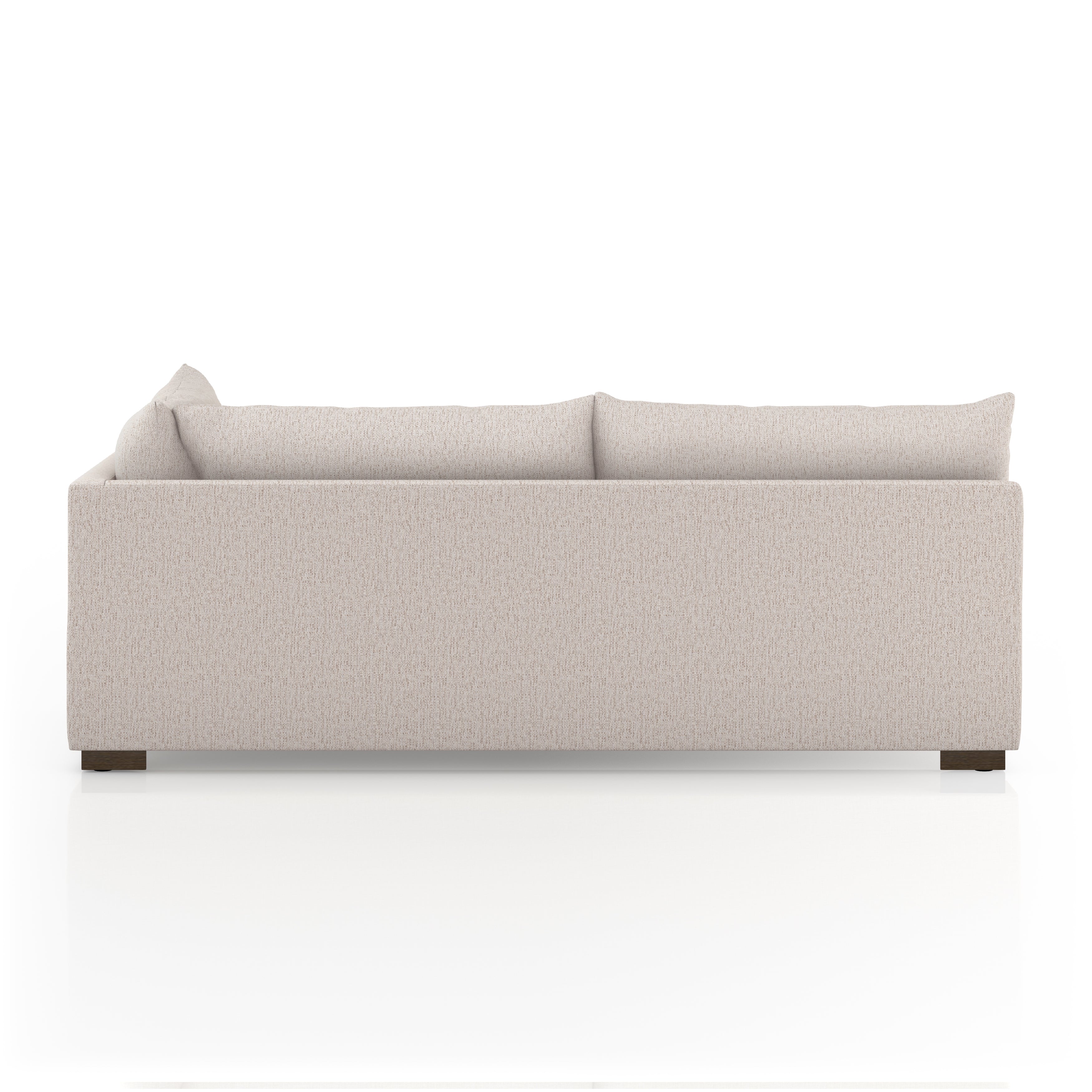 Featuring Westwood Sectional Pieces - Bayside Pebble by Four Hands at Amethyst Home. Meet the ultimate modular lounger. Knife edge cushioning is upholstered in a stone-colored high-performance fabric, perfect for modern living. Ottoman piece to matching sectional. Performance fabrics are specially created to withstand spills, stains, high traffic and wear, .  Amethyst Home provides interior design, new home construction design consulting, vintage area rugs, and lighting in the Monterey metro area.