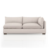 Featuring Westwood Sectional Pieces - Bayside Pebble by Four Hands at Amethyst Home. Meet the ultimate modular lounger. Knife edge cushioning is upholstered in a stone-colored high-performance fabric, perfect for modern living. Ottoman piece to matching sectional. Performance fabrics are specially created to withstand spills, stains, high traffic and wear, .  Amethyst Home provides interior design, new home construction design consulting, vintage area rugs, and lighting in the Monterey metro area.