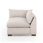 Featuring Westwood Sectional Pieces - Bayside Pebble by Four Hands at Amethyst Home. Meet the ultimate modular lounger. Knife edge cushioning is upholstered in a stone-colored high-performance fabric, perfect for modern living. Ottoman piece to matching sectional. Performance fabrics are specially created to withstand spills, stains, high traffic and wear, en.  Amethyst Home provides interior design, new home construction design consulting, vintage area rugs, and lighting in the Austin metro area.