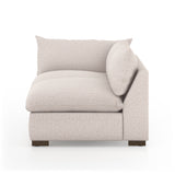 Featuring Westwood Sectional Pieces - Bayside Pebble by Four Hands at Amethyst Home. Meet the ultimate modular lounger. Knife edge cushioning is upholstered in a stone-colored high-performance fabric, perfect for modern living. Ottoman piece to matching sectional. Performance fabrics are specially created to withstand spills, stains, high traffic and wear, en.  Amethyst Home provides interior design, new home construction design consulting, vintage area rugs, and lighting in the Austin metro area.