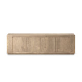 Abaso Media Console - Whitewash Rustic Wormwood Oak | shipping 07/10/2026