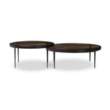 Yoko Nesting Tables - Set Of 2 - Smoked Brown Cast Glass