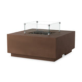 Donovan Square Fire Pit Wind Guard Kit - Tempered Glass