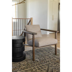 Textural cream boucle seating offers a sumptuous sit, with complementary wire-brushed parawood framing forming a slim U shape. Two posterior top-grain leather straps add a stylish finishing touch. Performance fabrics are specially created to withstand spills, stains, high traffic and wear, ensuring long-term comfort and unmatched durability. Amethyst Home provides interior design, new home construction design consulting, vintage area rugs, and lighting in the Park City metro area.