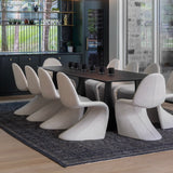 Geometric Oak Black Rectangular Dining Table  (Lifestyle View)