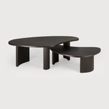 Featuring Mahogany Boomerang Coffee Table - Large by Ethnicraft at Amethyst Home. Playful, pebble shapes set on a beautiful, folded, base. The Boomerang coffee table is a fantastic and well-proportioned addition to any space. Configured with the two sizes together, or as a stand-alone, this design is sure to capture attention.
Dimensions: 30"d x 49.5"w x 1.  Amethyst Home provides interior design, new home construction design consulting, vintage area rugs, and lighting in the Charlotte metro area.