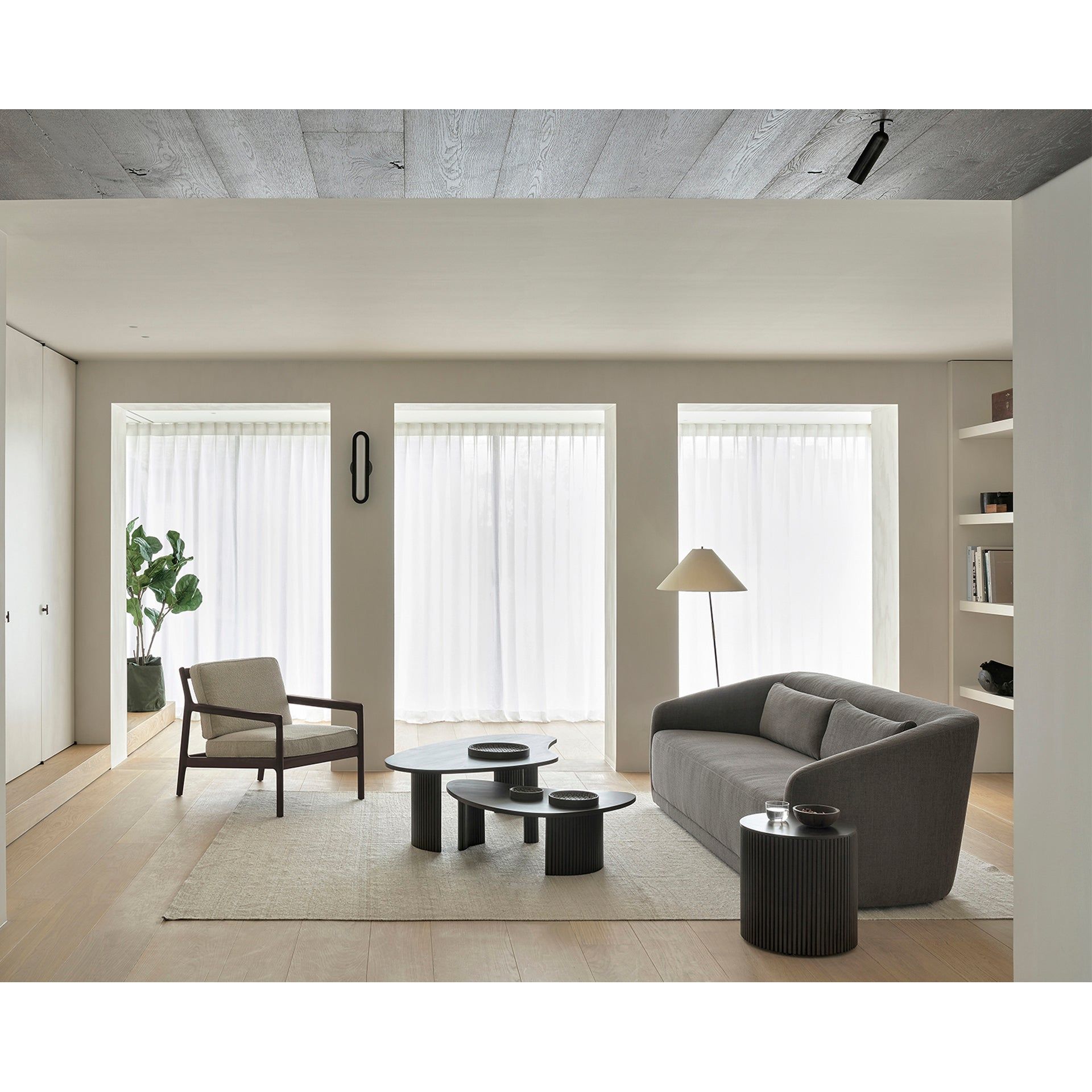 Featuring Mahogany Boomerang Coffee Table - Small by Ethnicraft at Amethyst Home. Playful, pebble shapes set on a beautiful, folded, base. The Boomerang coffee table is a fantastic and well-proportioned addition to any space. Configured with the two sizes together, or as a stand-alone, this design is sure to capture attention.
Dimensions: 33.5" x 30.5" x 1.  Amethyst Home provides interior design, new home construction design consulting, vintage area rugs, and lighting in the Calabasas metro area.